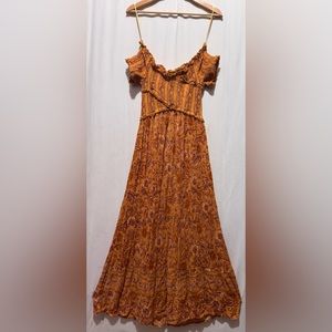 PATRÓNS OF PEASE Bohemian Orange Maxi Dress